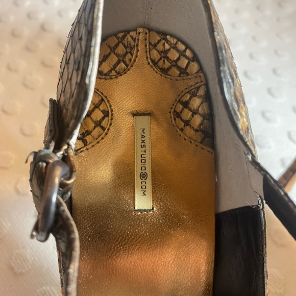 MAX STUDIO  Copper Color Toshi Genuine Snakeskin Heels - Picture 10 of 15